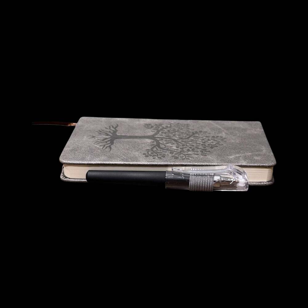Dark Gray Tree of Life Embossed Small Hardcover Lined Journal with Pen - Picture 5 of 6